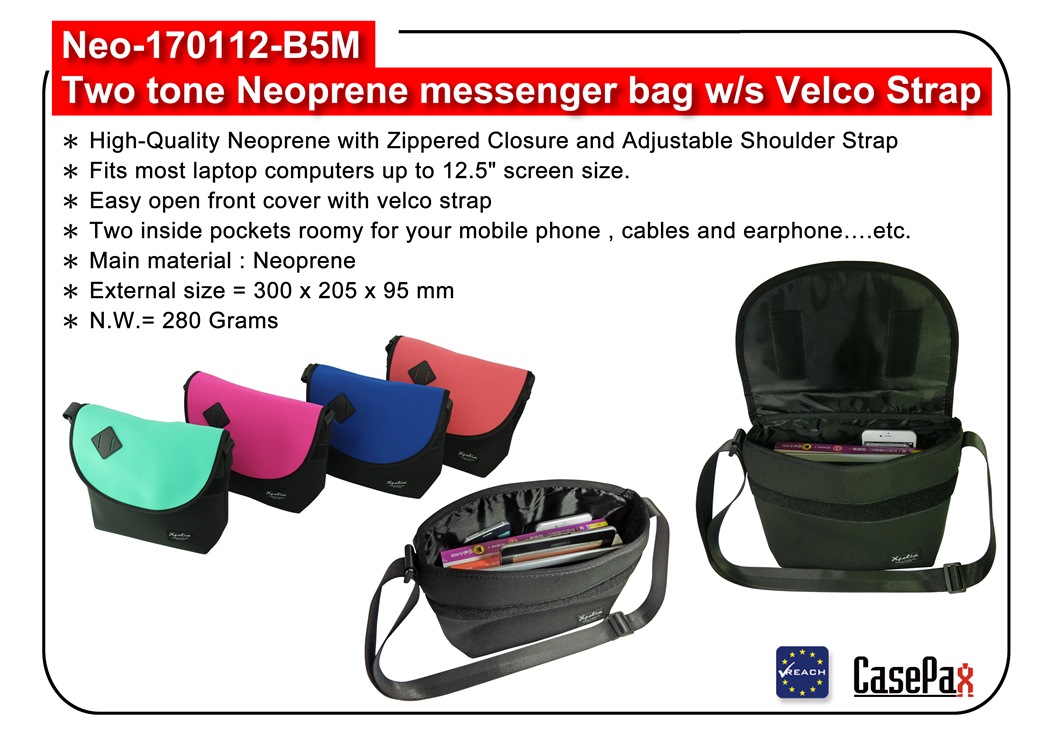 NEO-170112-B5M Neoprene messenger bag 